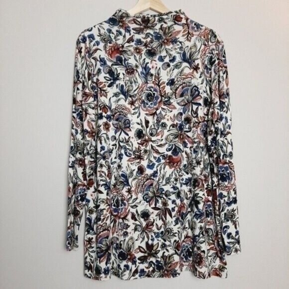 A MTL 1980 Floral Mock Neck Pullover Soft Top Size 1X - Picture 3 of 8